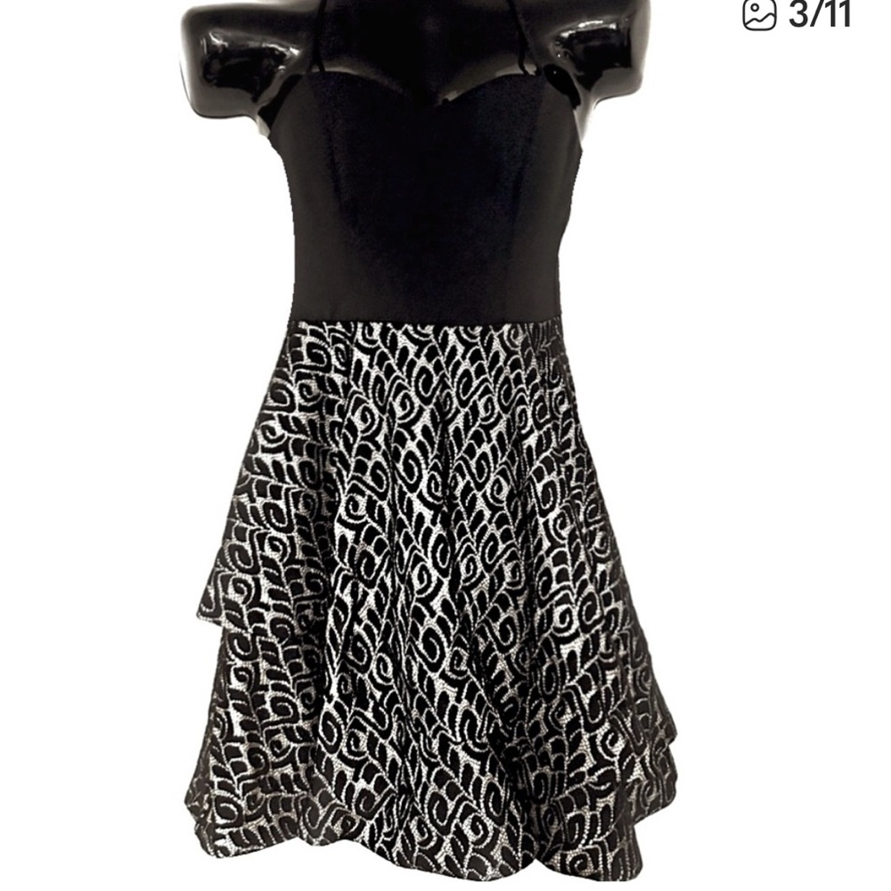 Black and Silver Midi Dress